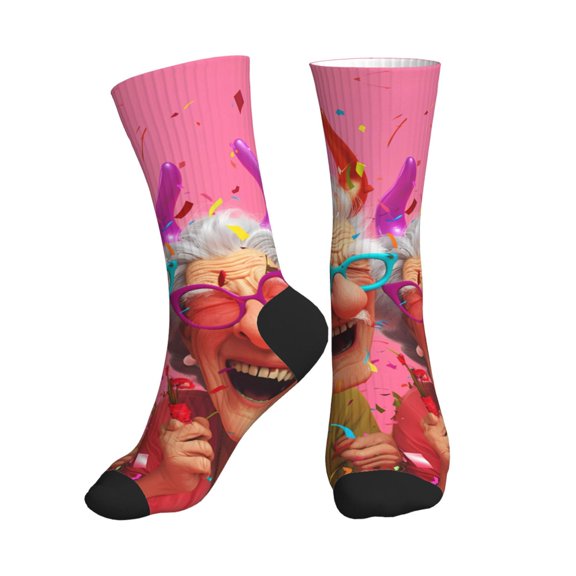 Crew Socks for Women Men Athletic - Happy Birthday No.104 Soft Comfort Breathable Mid-Calf Sole Running Socks Womens Men