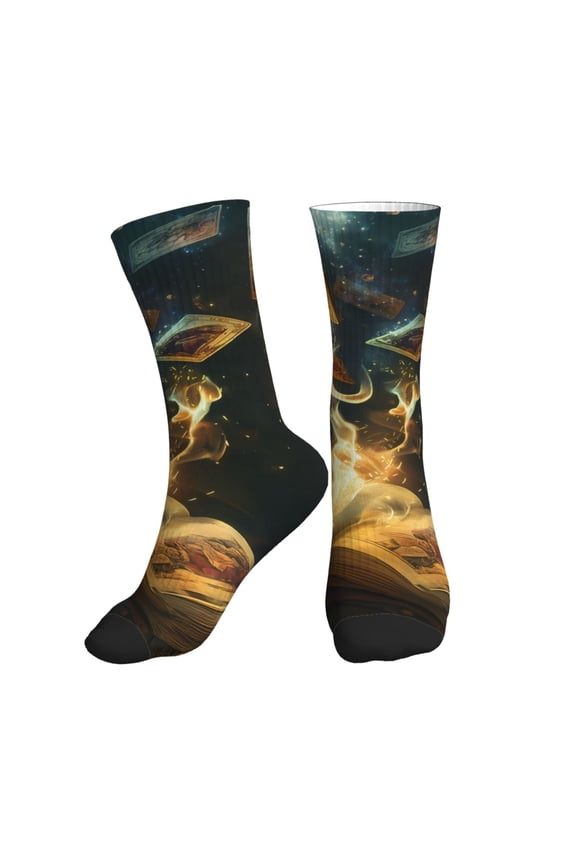Crew Socks for Women Men Athletic - Magical Tarot Reading Soft Comfort Breathable Mid-Calf Sole Running Socks Womens Men