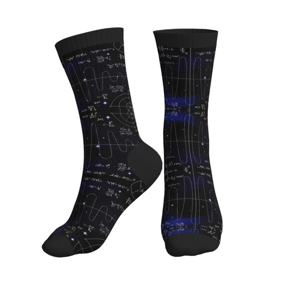 Crew Socks for Women Men Athletic - Mathematica Science Soft Comfort Breathable Mid-Calf Sole Running Socks Womens Men
