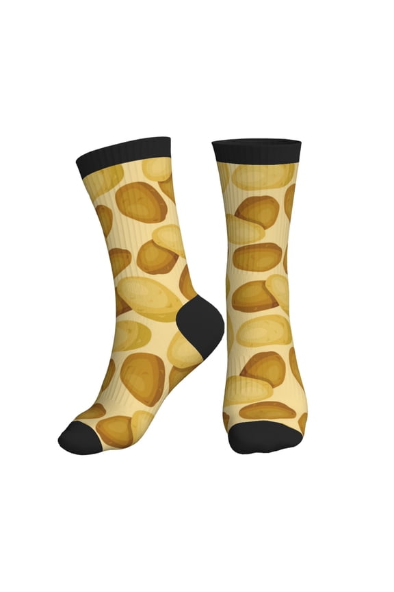 Crew Socks for Women Men Athletic - Potato print Soft Comfort Breathable Mid-Calf Sole Running Socks Womens Men