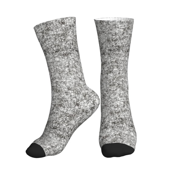 Crew Socks for Women Men Athletic - Silver Glitter Soft Comfort Breathable Mid-Calf Sole Running Socks Womens Men