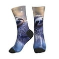 Crew Socks for Women Men Athletic Snowy cute sloth Soft Comfort