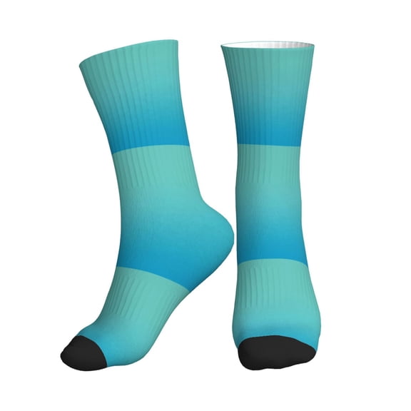 Crew Socks for Women Men Athletic - Teal Turquoise Soft Comfort Breathable Mid-Calf Sole Running Socks Womens Men