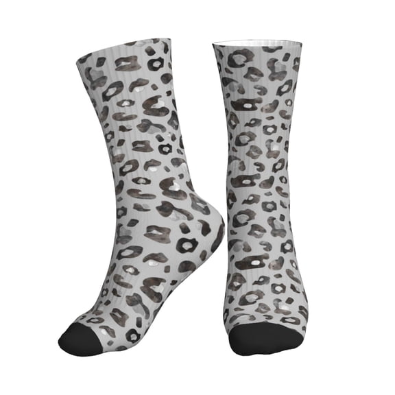 Crew Socks for Women Men Athletic - Wild Animal Leopard Print Soft Comfort Breathable Mid-Calf Sole Running Socks Womens Men