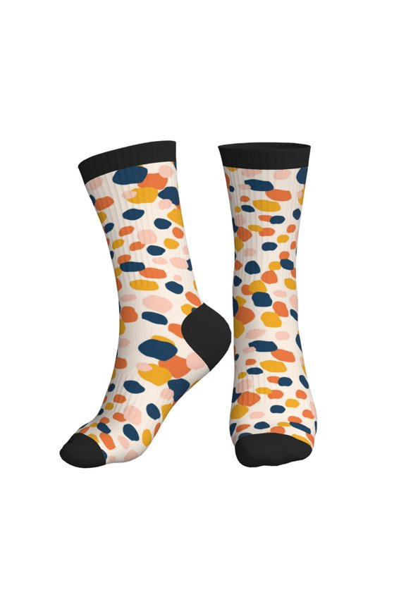 Crew Socks for Women Men Athletic - abstract bubbles drops print Soft Comfort Breathable Mid-Calf Sole Running Socks Womens Men