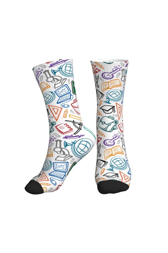 Crew Socks for Women Men Athletic - back to school Soft Comfort Breathable Mid-Calf Sole Running Socks Womens Men