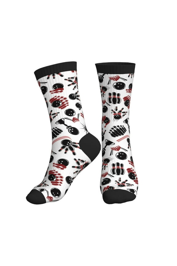 Crew Socks for Women Men Athletic - bowling Soft Comfort Breathable Mid-Calf Sole Running Socks Womens Men