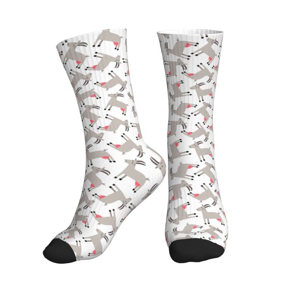 Crew Socks for Women Men Athletic - cartoon goats cute Soft Comfort Breathable Mid-Calf Sole Running Socks Womens Men