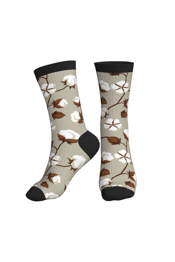 Crew Socks for Women Men Athletic - cotton tree Soft Comfort Breathable Mid-Calf Sole Running Socks Womens Men