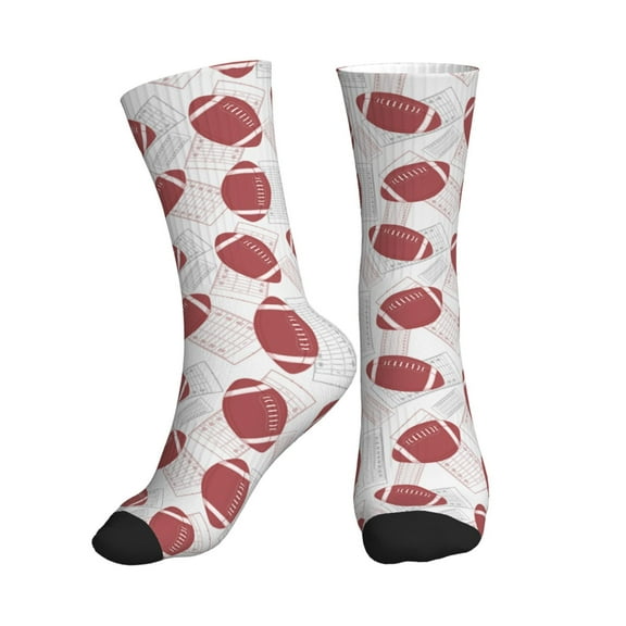 Crew Socks for Women Men Athletic - cute American football field vintage Soft Comfort Breathable Mid-Calf Sole Running Socks Womens Men