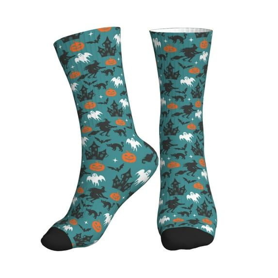 Crew Socks for Women Men Athletic - halloween pumpkin witch Soft Comfort Breathable Mid-Calf Sole Running Socks Womens Men