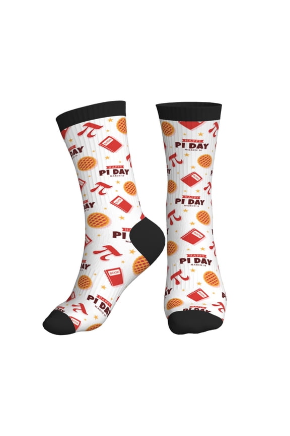 Crew Socks for Women Men Athletic - happy PI day Soft Comfort Breathable Mid-Calf Sole Running Socks Womens Men