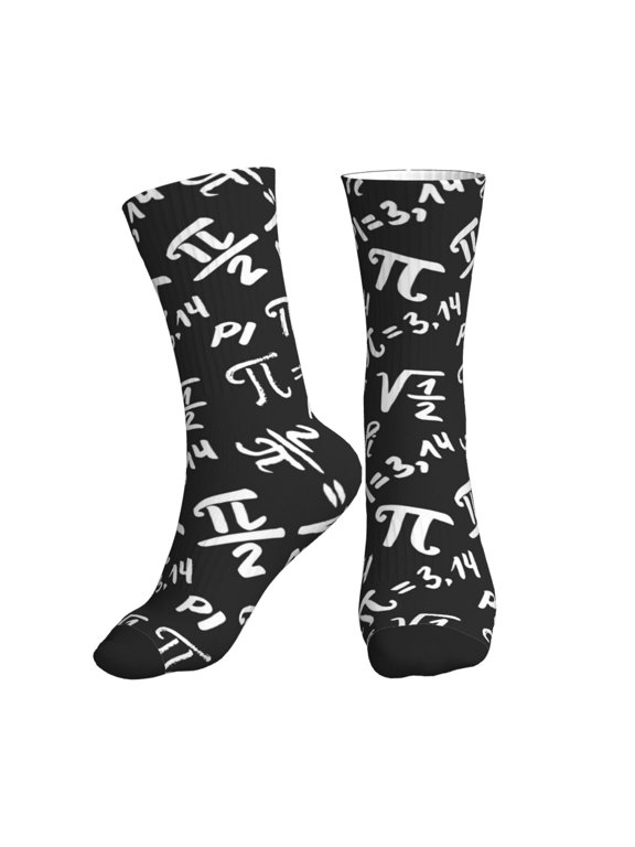 Crew Socks for Women Men Athletic - hilarious Math Symbol Print Soft Comfort Breathable Mid-Calf Sole Running Socks Womens Men
