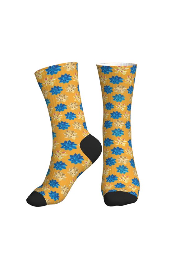 Crew Socks for Women Men Athletic - spring flowers Soft Comfort Breathable Mid-Calf Sole Running Socks Womens Men