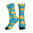 thumbnail image 1 of Crew Socks for Women Men, Bee sunflower  Moisture Running Athletic Football Striped Socks Cushion Tube Socks, 1 of 7