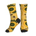thumbnail image 1 of Crew Socks for Women Men, Bees and Sunflowers A  Moisture Running Athletic Football Striped Socks Cushion Tube Socks, 1 of 7