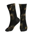 Crew Socks for Women Men, Black and Gold Fire Dragon Comfort Breathable