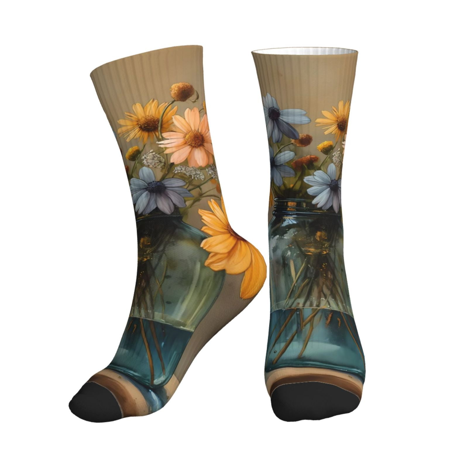 Crew Socks for Women Men, Charming Daisy Bouquet Art Soft Moisture Soft