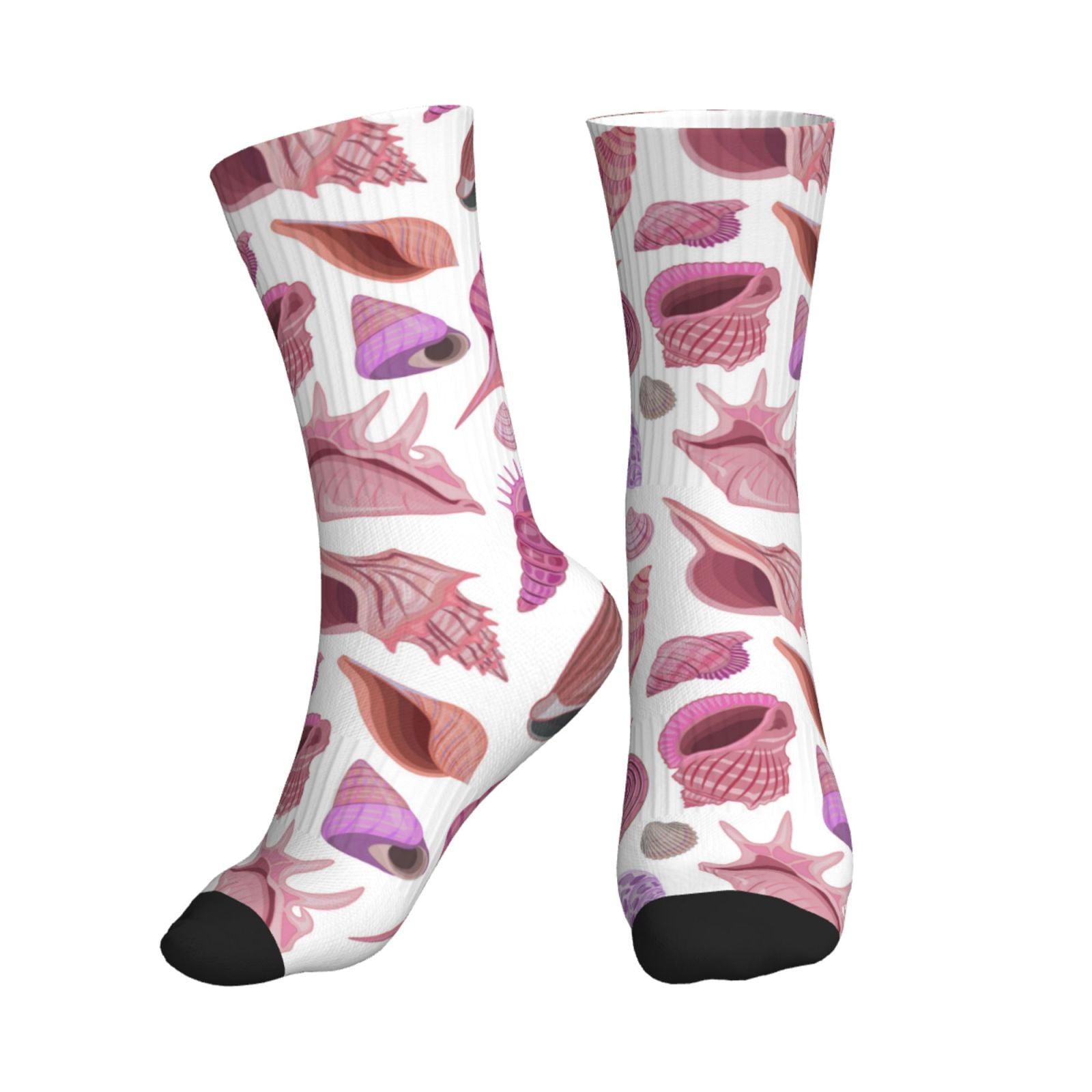 Crew Socks for Women Men, Conch Pink Thin Cotton Socks Womens Casual
