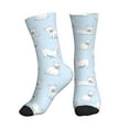 Crew Socks for Women Men Cute French Bulldog Blue Athletic Running