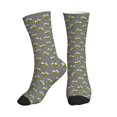 thumbnail image 1 of Crew Socks for Women Men, Cute bee grey funny  Moisture Running Athletic Football Striped Socks Cushion Tube Socks, 1 of 7