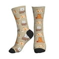 Crew Socks for Women Men, Funny Cartoon Carton Cat Thin Cotton Socks
