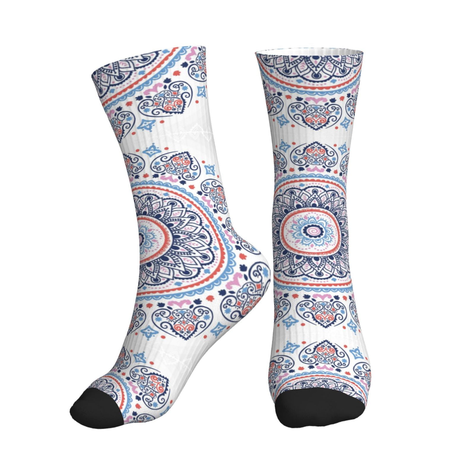 Crew Socks for Women Men, Mandala Soft Moisture Soft Running Athletic