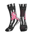 thumbnail image 1 of Crew Socks for Women Men, Ribbon Breast Cancer Awareness  Moisture Running Athletic Football Striped Socks Cushion Tube Socks, 1 of 7