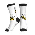 thumbnail image 1 of Crew Socks for Women Men, cartoon bee  Moisture Running Athletic Football Striped Socks Cushion Tube Socks, 1 of 7