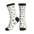 thumbnail image 1 of Crew Socks for Women Men, cartoon bees funny white cute  Moisture Running Athletic Football Striped Socks Cushion Tube Socks, 1 of 7