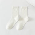 thumbnail image 1 of Crew Socks for Women New Womens Crew Socks Casual Socks Athletic Socks White Free Size, 1 of 3