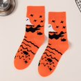 thumbnail image 1 of Crew Socks for Women Novelty Funny Halloween Pumpkin Bat Print Cotton Warm Winter Sock Cosplay Costume Accessories, 1 of 3
