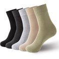 thumbnail image 1 of Crew Socks for Women, Thin Cotton Casual Soft Aesthetic Womens Socks 5 Pairs, 1 of 6