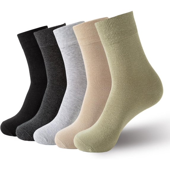 Crew Socks for Women, Thin Cotton Casual Soft Aesthetic Womens Socks 5 Pairs