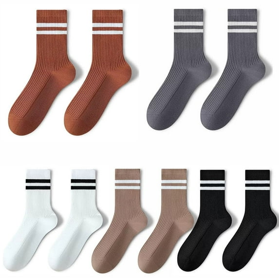 Crew Socks for Women, Thin Cotton Socks Womens Casual Soft Aesthetic Socks 5 Pairs