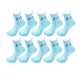 thumbnail image 1 of Crew Socks for Women Womens Crew Socks 10 Pack Kitty Print Breathable Cozy Warm Winter Solid Ankle Socks Blue Free Size, 1 of 6