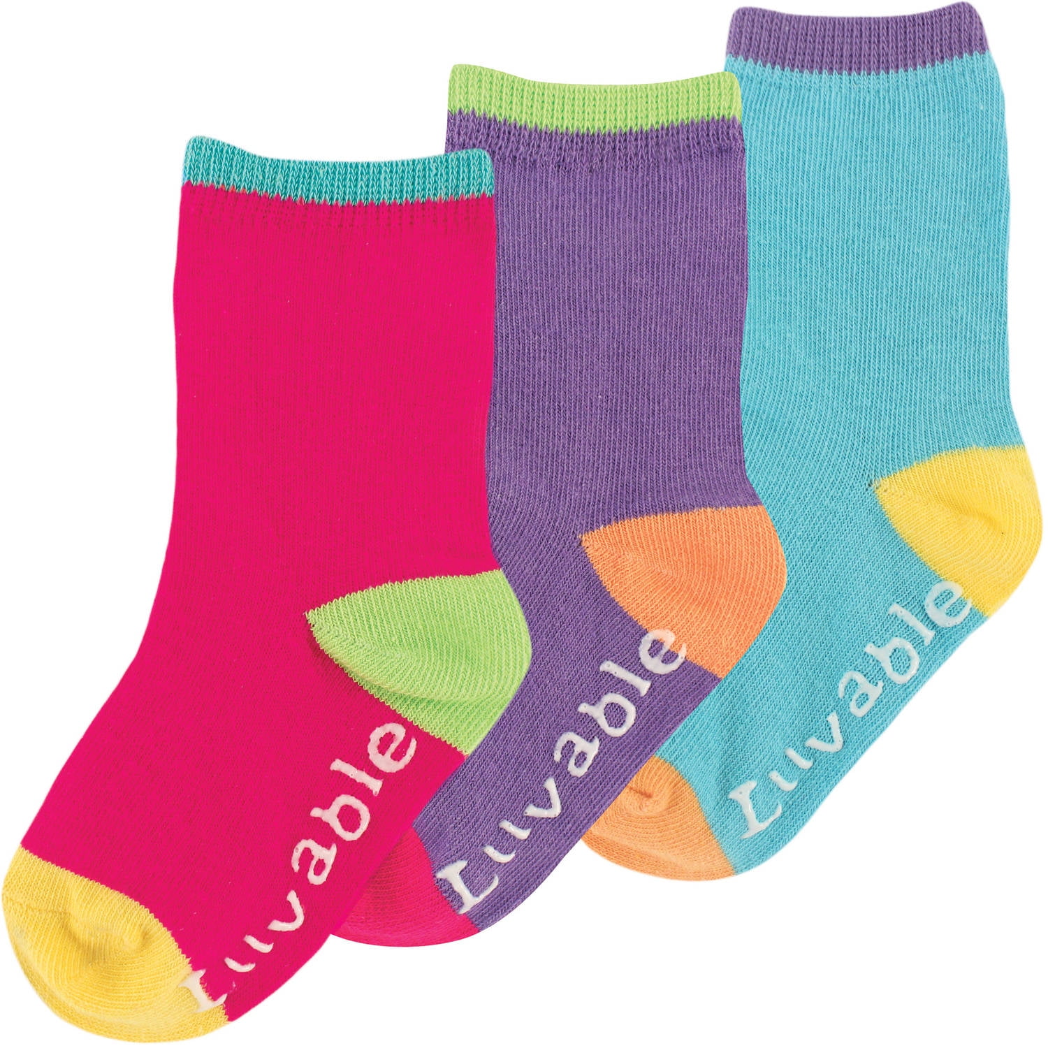 Crew Socks with Grippers, 3Pack (Baby Girls)