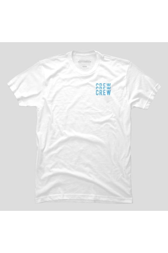 Crew Text Blue Minimalist Team Uniform T-shirt M2982697, Up to Size 5XL