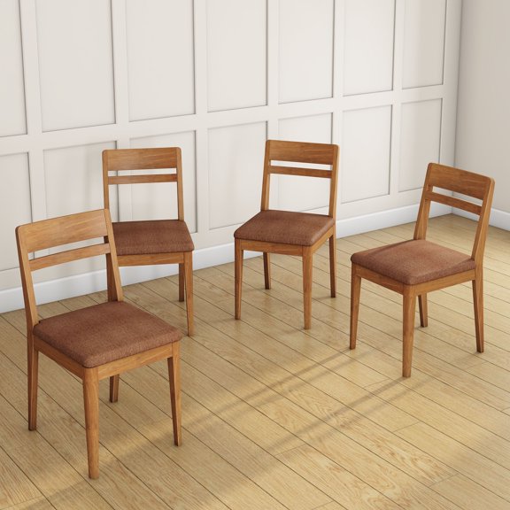Crew Upholstered Dining Chair (4 pack), Pecan/Coffee