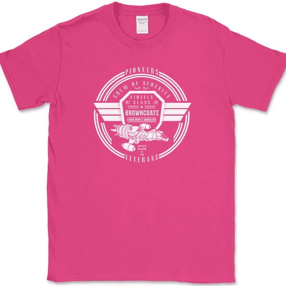 Crew of the Serenity T-Shirt Sci Fi FireFly TV Show Space Graphic Tee - Pink, 2XL