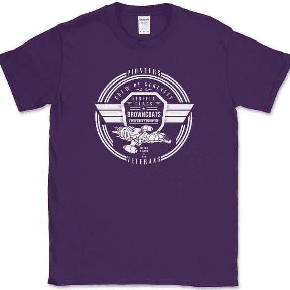 Crew of the Serenity T-Shirt Sci Fi FireFly TV Show Space Graphic Tee - Purple, 5XL
