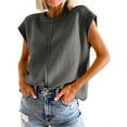 thumbnail image 1 of Crewneck Short Sleeved Women Sweater Casual Knit Pullover Jumper, 1 of 2
