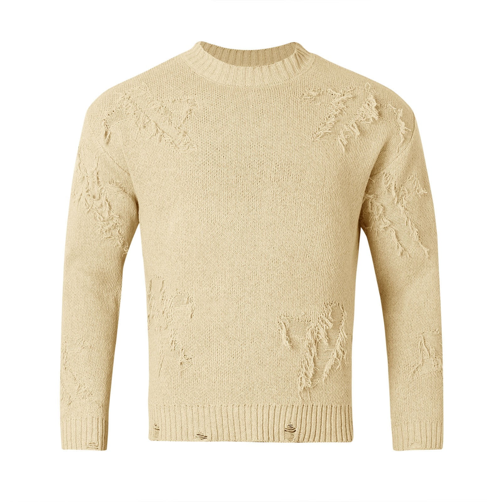 Crewneck Sweater Men's Loose Top Solid Color Simple All Matching Casual