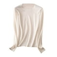 thumbnail image 1 of Crewneck Sweater Solid Color Loose Fit Fashion Plus Size Womens for Women 2024 Trendy Softy Ribbed Holiday Sweaters for Women(White,3XL), 1 of 3