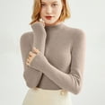 thumbnail image 1 of Crewneck Sweaters for Women Oversized Spring Winter Outfits Long Sleeve Soft Dressy Clothes Casual Pullover Tops Light Brown M, 1 of 9
