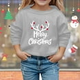 thumbnail image 1 of Crewneck Sweatshirt Boys Girls Christmas Letter Hoodless Long Sleeve Pullover Grey 8-9 Years, 1 of 6