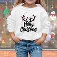 thumbnail image 1 of Crewneck Sweatshirt Boys Girls Christmas Letter Hoodless Long Sleeve Pullover White 4-5 Years, 1 of 6