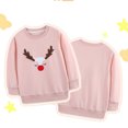 thumbnail image 1 of Crewneck Sweatshirt Girls Christmas Embroidered Crew Neck Hoodless Sweatshirt Long Sleeve Pullover Pink 4-5 Years, 1 of 8