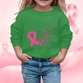 thumbnail image 1 of Crewneck Sweatshirt Kids Cancer Awareness Pullover Hoodless Long Sleeve Green 7-8 Years, 1 of 4