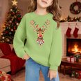 thumbnail image 1 of Crewneck Sweatshirt Kids Holiday Tree Print Fleece Pocket Crew Neck Long Sleeve Hoodless Top Green 3-4 Years, 1 of 4